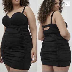 Torrid Black Ruched Swim Dress